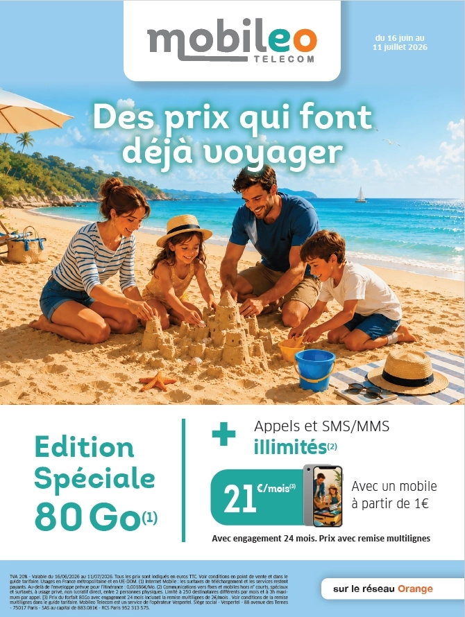 Nos forfaits de l'été